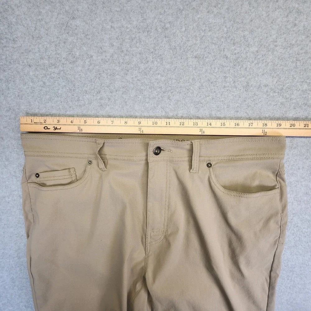 Prana Brion Pant 38x30 Slim Fit Beige Stretch Lightweight Hiking Nylon‎ Outdoor